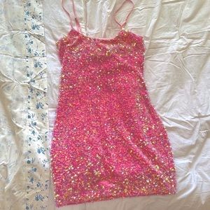 LUCY IN THE SKY PINK SEQUIN DRESS